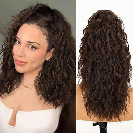 đ LETZTER TAG DER AKTION - 50 % RABATT đ18 Zoll lockige, gewellte Frizz-HaarverlĂ€ngerung mit Pferdeschwanz