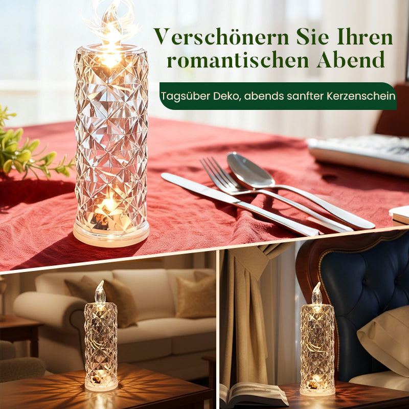 4er-Set LED-Kerzen mit Kristall-Optik