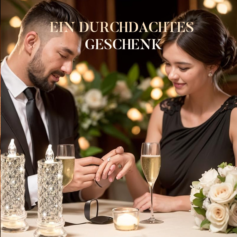 4er-Set LED-Kerzen mit Kristall-Optik