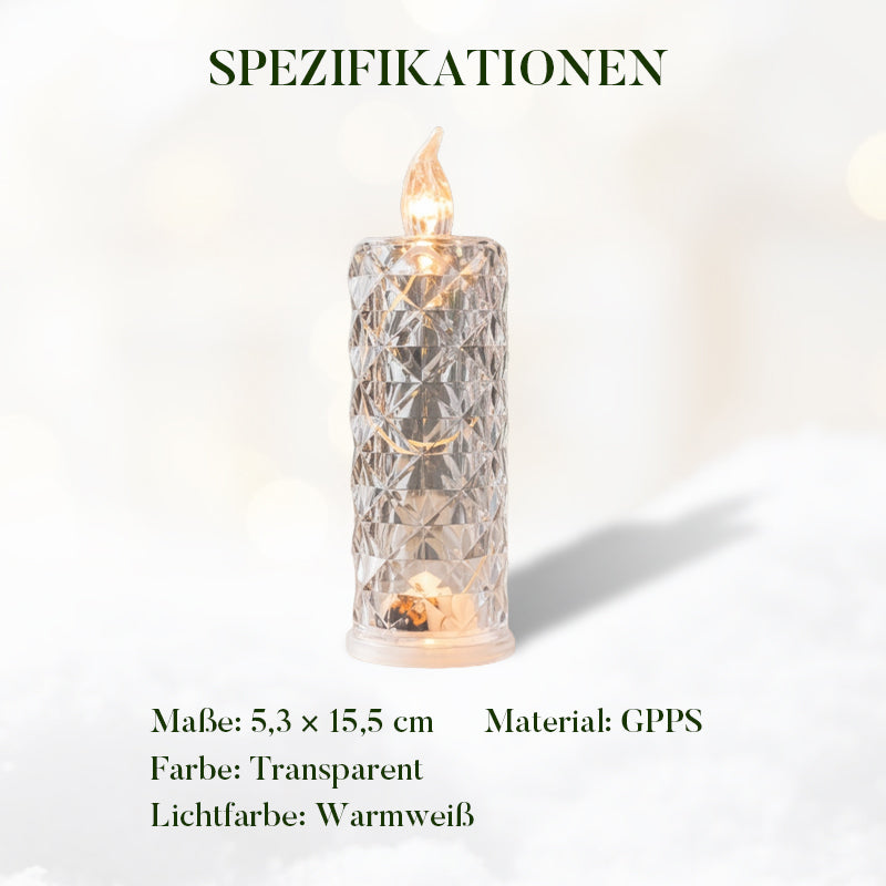 4er-Set LED-Kerzen mit Kristall-Optik