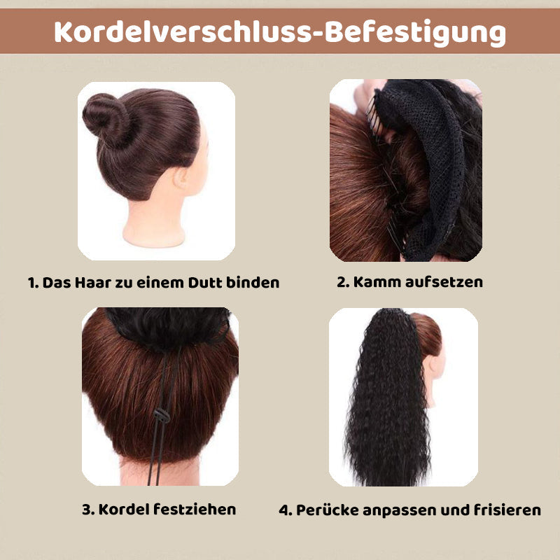 💜 LETZTER TAG DER AKTION - 50 % RABATT 💜Lockige, gewellte Frizz-Haarverlängerung mit Pferdeschwanz