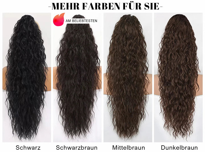 💜 LETZTER TAG DER AKTION - 50 % RABATT 💜Lockige, gewellte Frizz-Haarverlängerung mit Pferdeschwanz