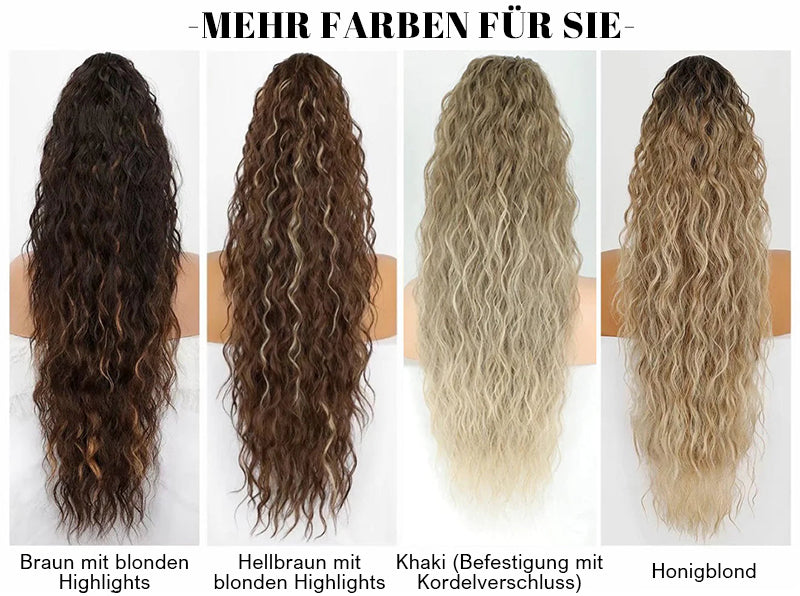 💜 LETZTER TAG DER AKTION - 50 % RABATT 💜Lockige, gewellte Frizz-Haarverlängerung mit Pferdeschwanz