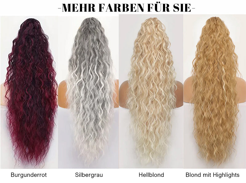 💜 LETZTER TAG DER AKTION - 50 % RABATT 💜Lockige, gewellte Frizz-Haarverlängerung mit Pferdeschwanz