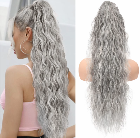 💜 LETZTER TAG DER AKTION - 50 % RABATT 💜Lockige, gewellte Frizz-Haarverlängerung mit Pferdeschwanz