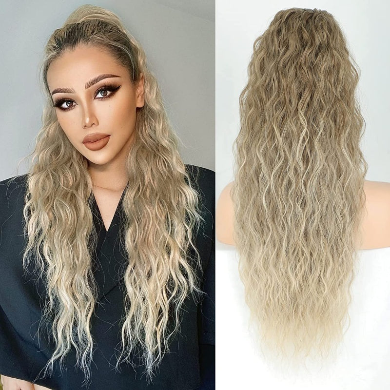 💜 LETZTER TAG DER AKTION - 50 % RABATT 💜Lockige, gewellte Frizz-Haarverlängerung mit Pferdeschwanz