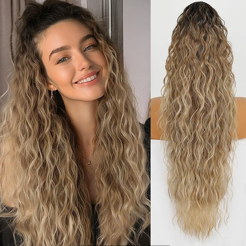 💜 LETZTER TAG DER AKTION - 50 % RABATT 💜Lockige, gewellte Frizz-Haarverlängerung mit Pferdeschwanz