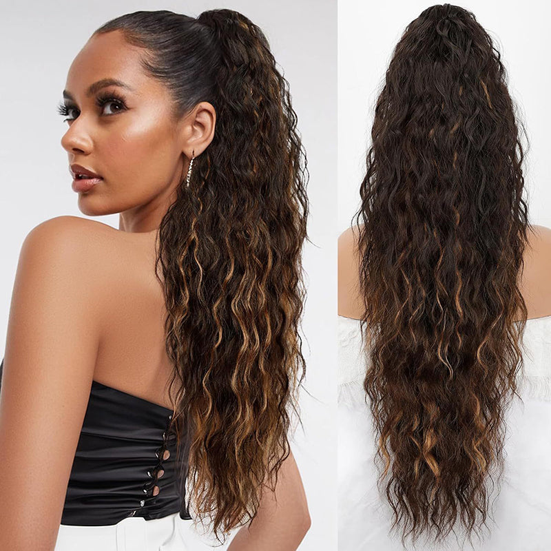 💜 LETZTER TAG DER AKTION - 50 % RABATT 💜Lockige, gewellte Frizz-Haarverlängerung mit Pferdeschwanz