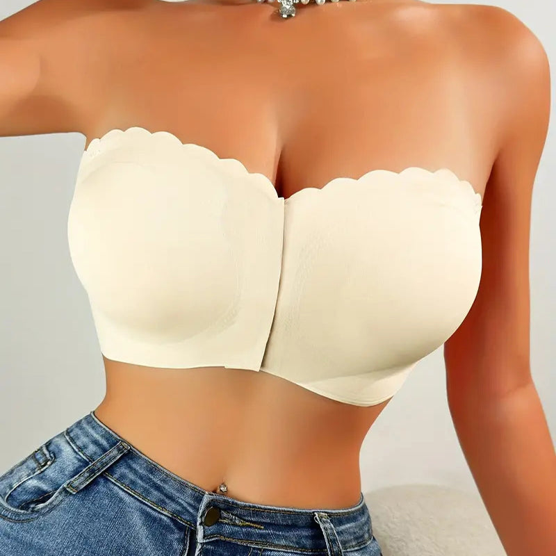 🔥 Letzter Tag 50% Rabatt! 🔥Nahtloser trägerloser Bandeau-BH mit Frontverschluss