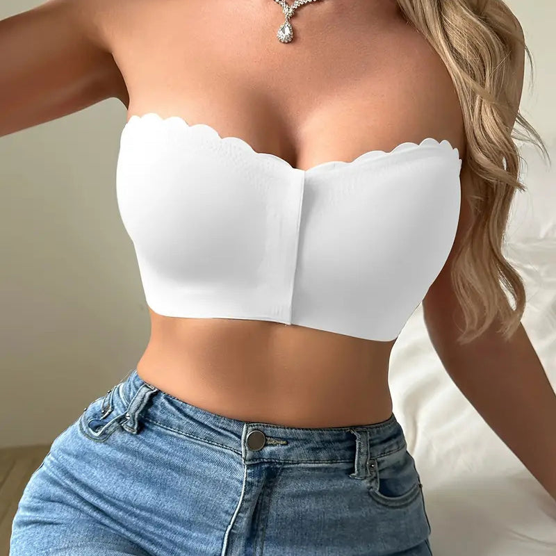 🔥 Letzter Tag 50% Rabatt! 🔥Nahtloser trägerloser Bandeau-BH mit Frontverschluss