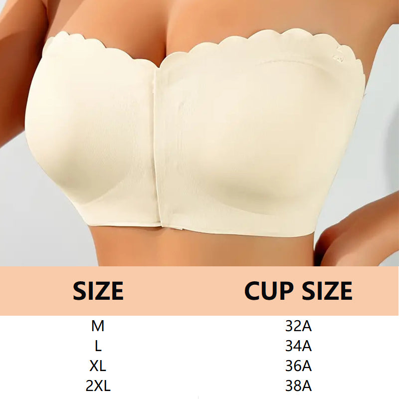 🔥 Letzter Tag 50% Rabatt! 🔥Nahtloser trägerloser Bandeau-BH mit Frontverschluss