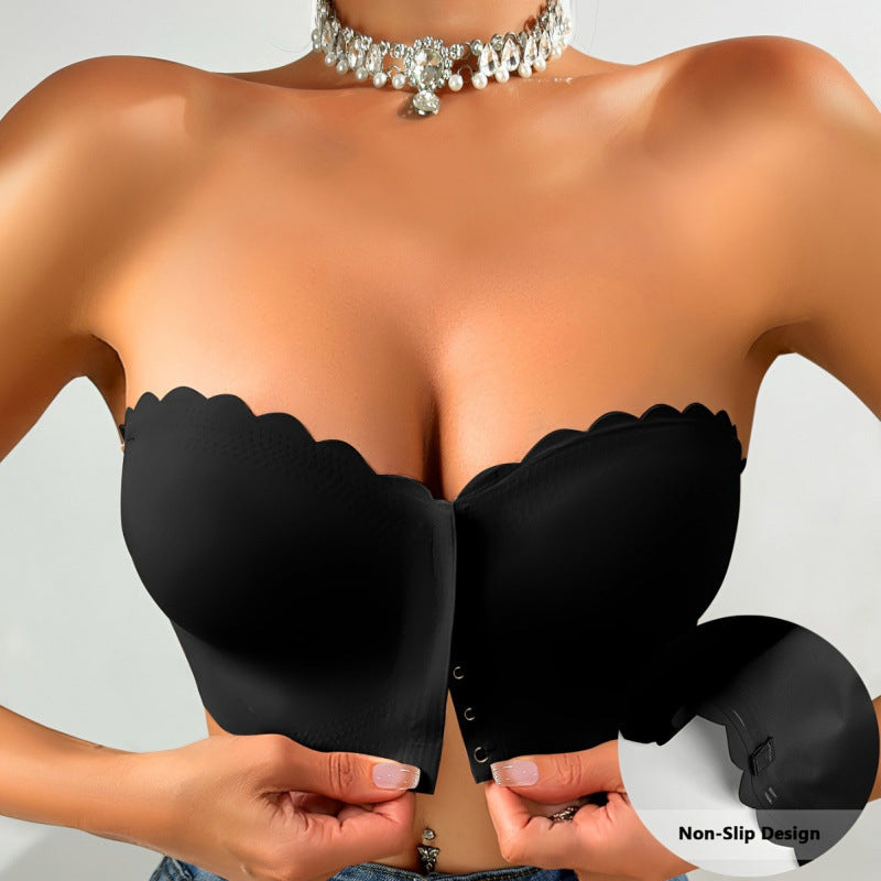🔥 Letzter Tag 50% Rabatt! 🔥Nahtloser trägerloser Bandeau-BH mit Frontverschluss