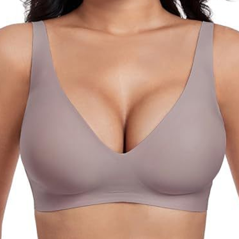 💜Begrenzte Zeit 50% Rabatt💜Nahtloser Push-up-BH mit tiefem V-Ausschnitt und ohne Bügel