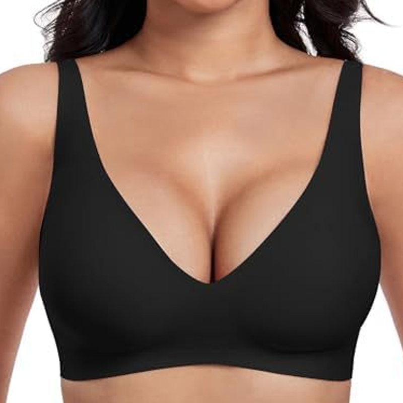 💜Begrenzte Zeit 50% Rabatt💜Nahtloser Push-up-BH mit tiefem V-Ausschnitt und ohne Bügel