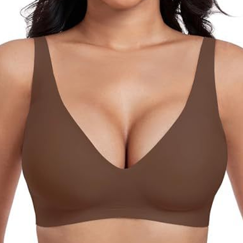 💜Begrenzte Zeit 50% Rabatt💜Nahtloser Push-up-BH mit tiefem V-Ausschnitt und ohne Bügel