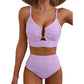 💕 LETZTER TAG AKTION – 50 % RABATT 💕Damen Push-up Bikini mit hohem Bund