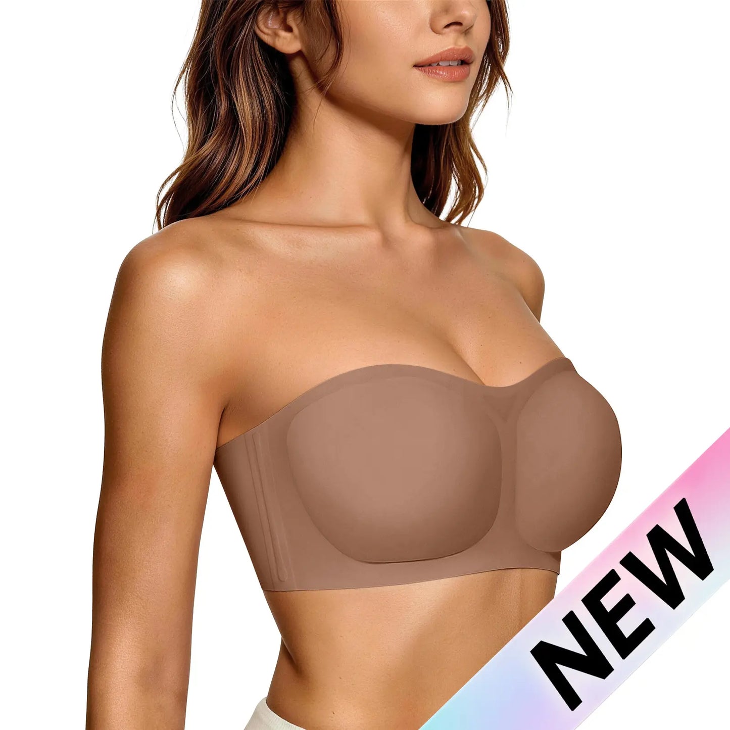 💞Damen-BHs ohne Träger, Push-up-BHs, Bandeau-BHs, rutschfeste, bügellose, stützende, gepolsterte BHs, nahtlose, bequeme Tube-BHs und Jelly-BHs