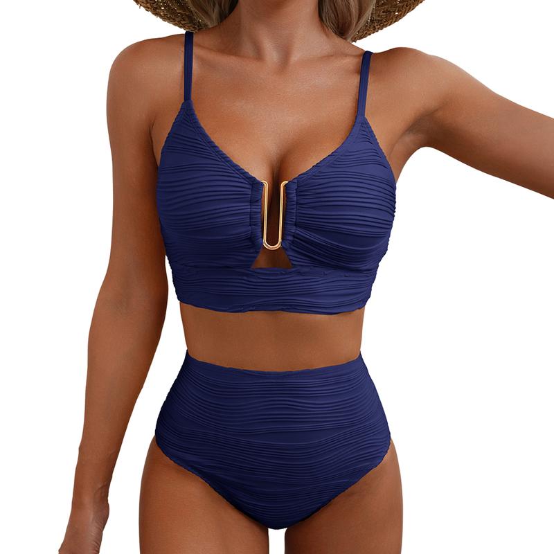 💕 LETZTER TAG AKTION – 50 % RABATT 💕Damen Push-up Bikini mit hohem Bund
