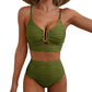💕 LETZTER TAG AKTION – 50 % RABATT 💕Damen Push-up Bikini mit hohem Bund