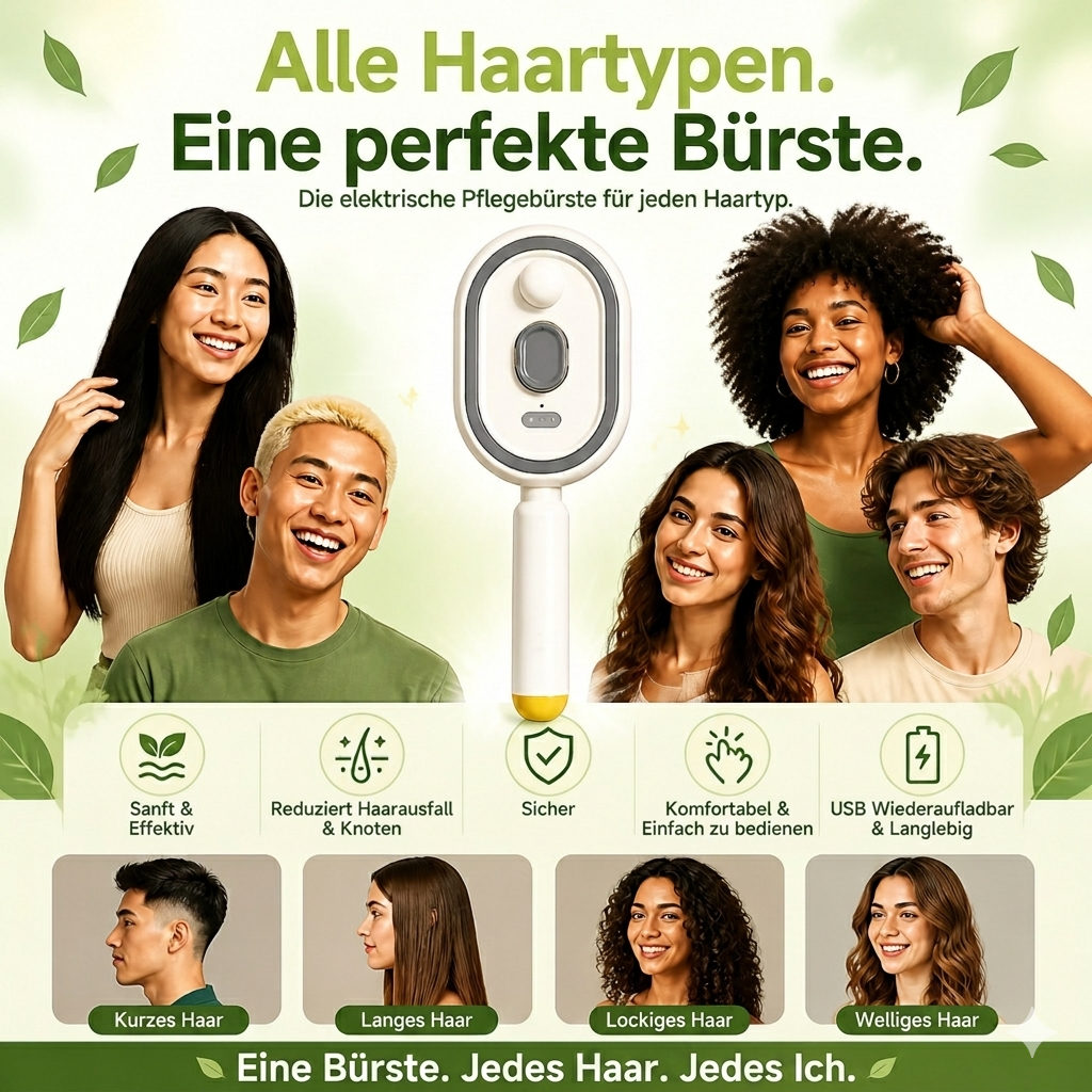 Elektrische Sprüh- & Massage-Haarbürste