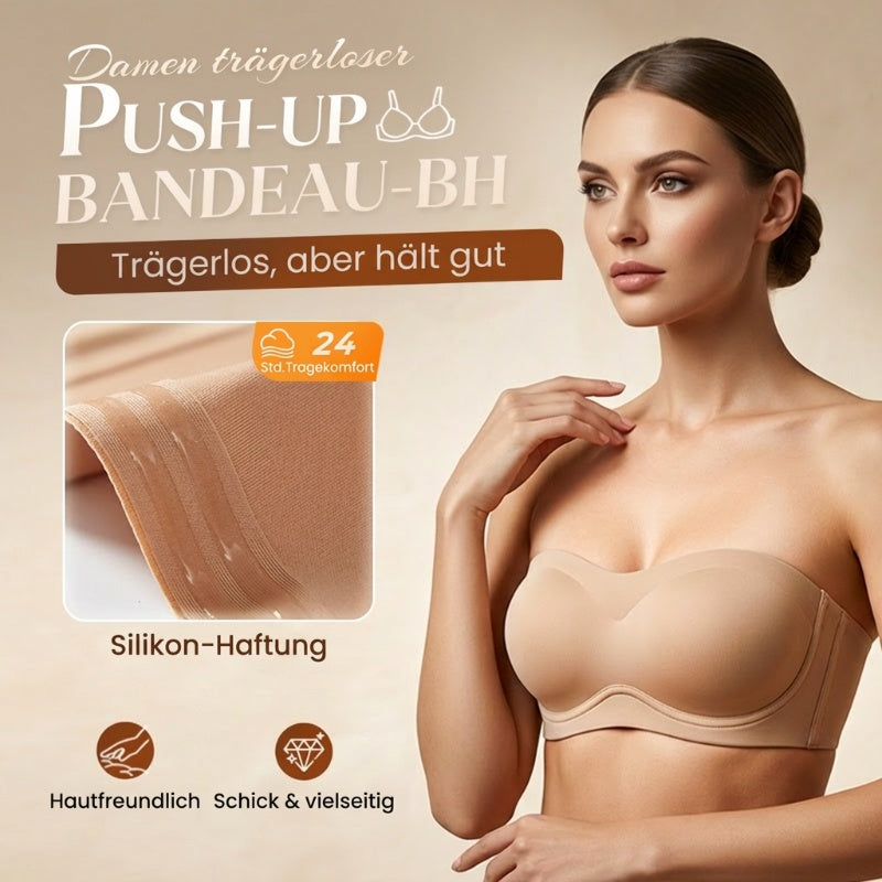 💞Damen-BHs ohne Träger, Push-up-BHs, Bandeau-BHs, rutschfeste, bügellose, stützende, gepolsterte BHs, nahtlose, bequeme Tube-BHs und Jelly-BHs