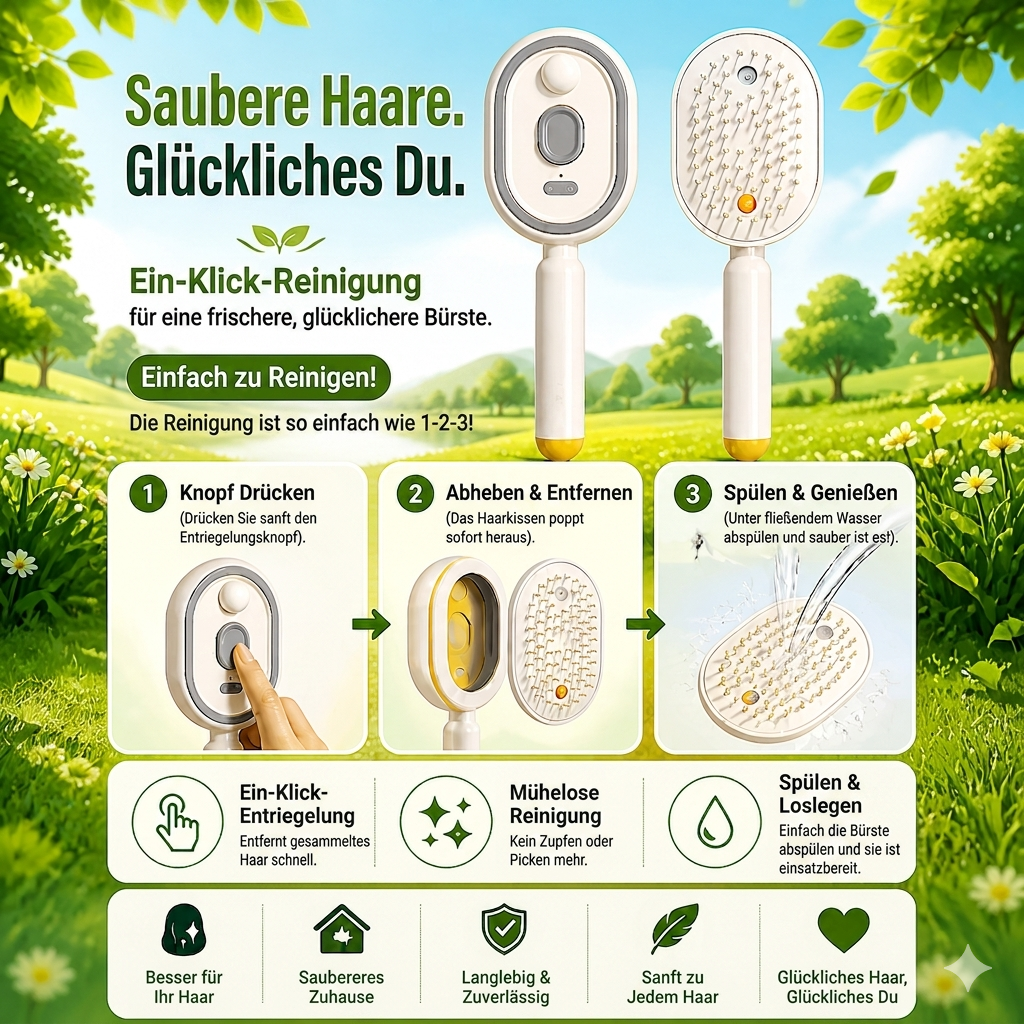 Elektrische Sprüh- & Massage-Haarbürste
