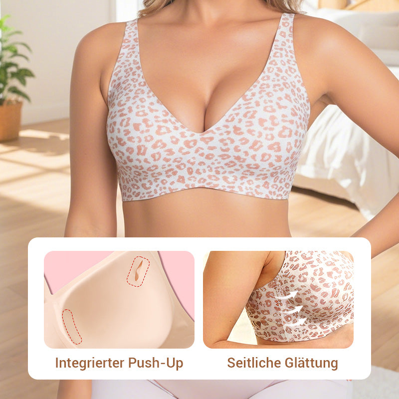 2-teiliges Set💕 Nahtloser, kabelloser Push-up-BH für Damen – Tiefes V