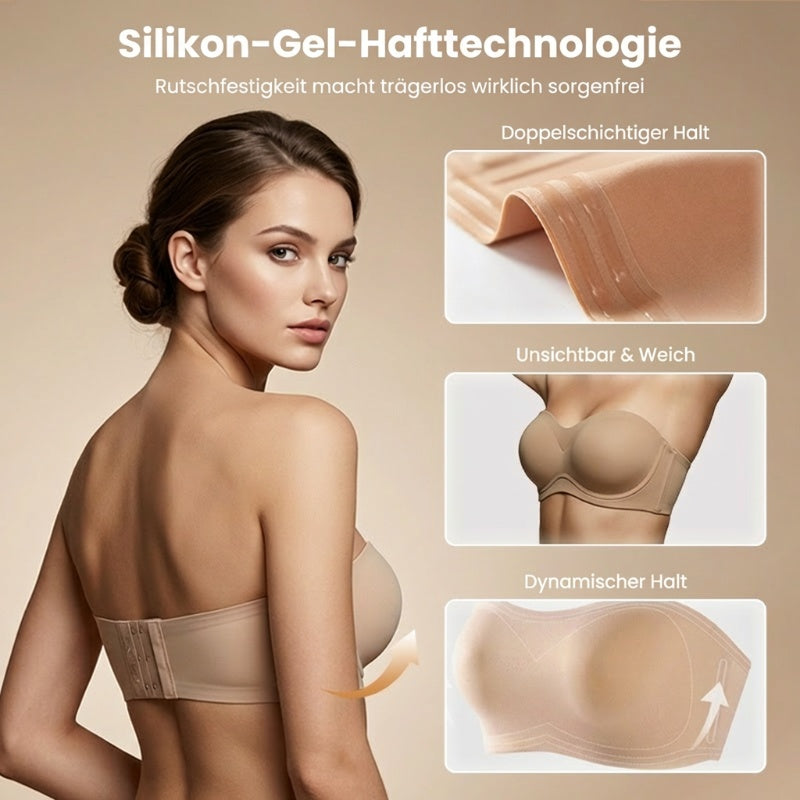 💞Damen-BHs ohne Träger, Push-up-BHs, Bandeau-BHs, rutschfeste, bügellose, stützende, gepolsterte BHs, nahtlose, bequeme Tube-BHs und Jelly-BHs