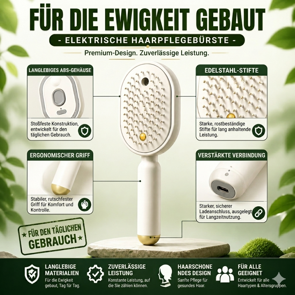 Elektrische Sprüh- & Massage-Haarbürste