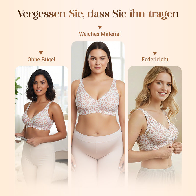 2-teiliges Set💕 Nahtloser, kabelloser Push-up-BH für Damen – Tiefes V
