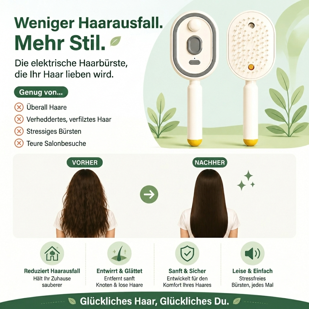 Elektrische Sprüh- & Massage-Haarbürste