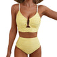 💕 LETZTER TAG AKTION – 50 % RABATT 💕Damen Push-up Bikini mit hohem Bund