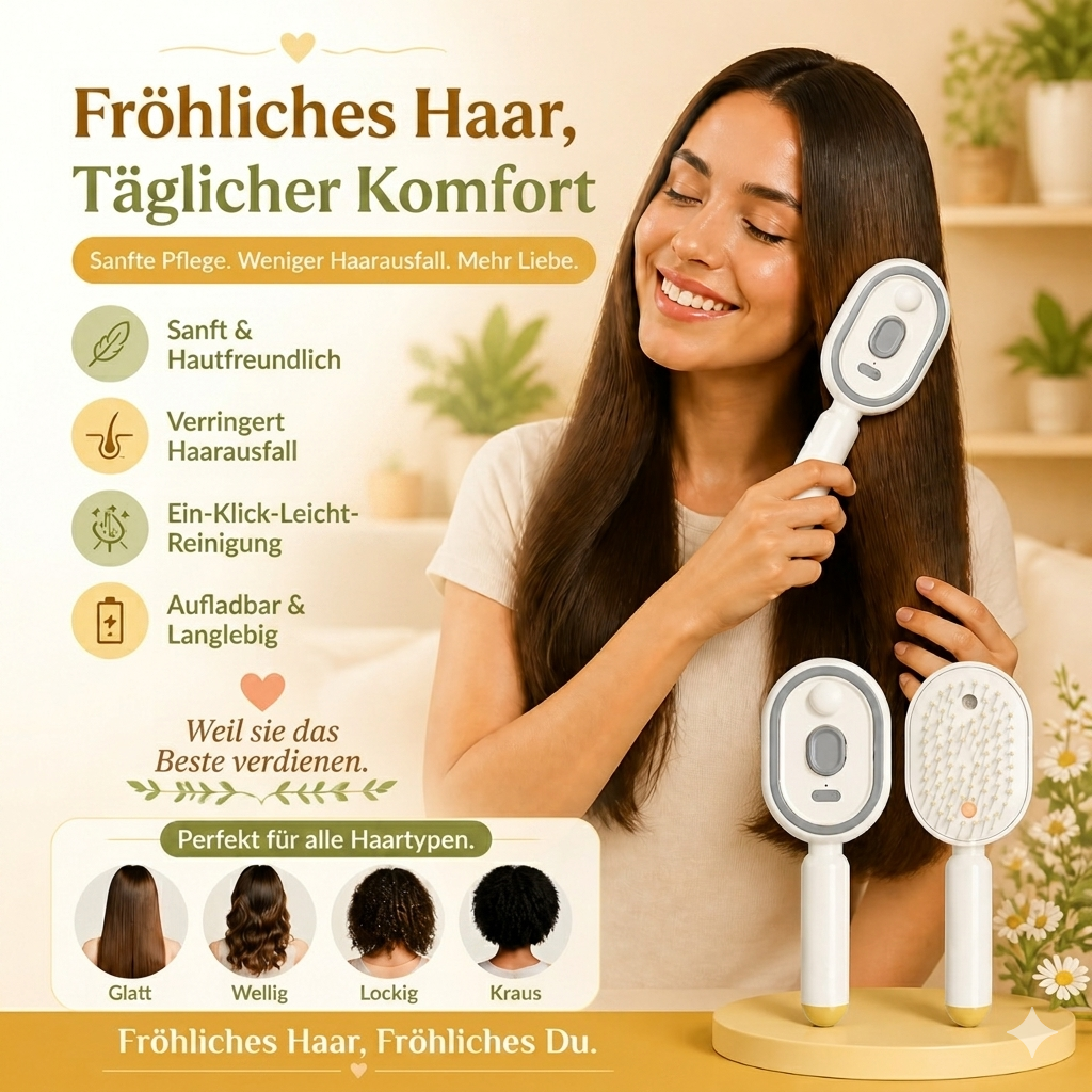 Elektrische Sprüh- & Massage-Haarbürste