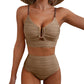💕 LETZTER TAG AKTION – 50 % RABATT 💕Damen Push-up Bikini mit hohem Bund