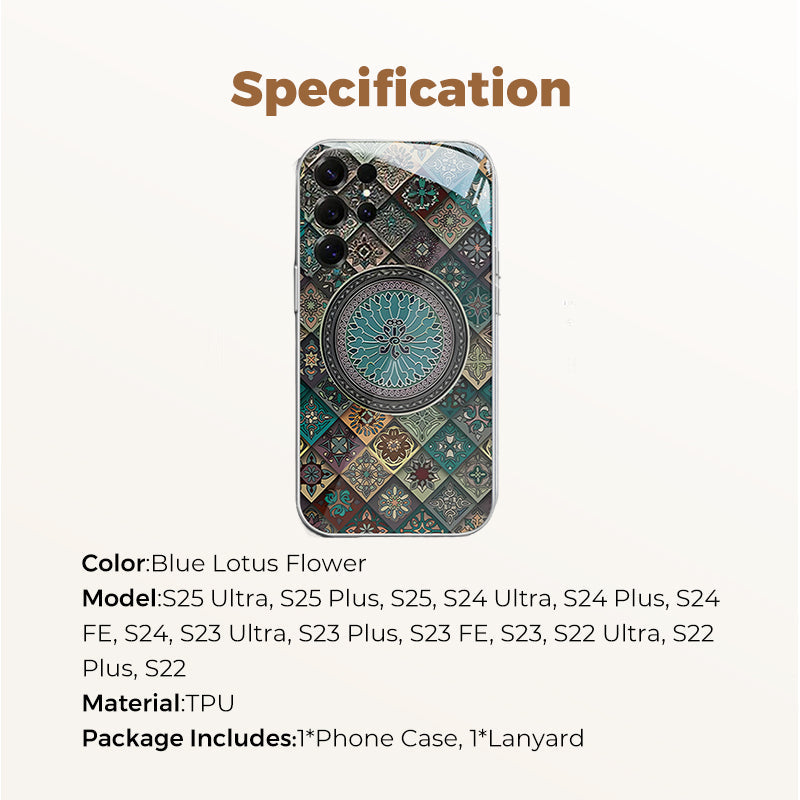 Bunte Blaue Lotusblume Totem Hülle für Samsung S Serie – Erhalte ein GRATIS Exquisites Diamantarmband!🔥