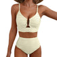 💕 LETZTER TAG AKTION – 50 % RABATT 💕Damen Push-up Bikini mit hohem Bund