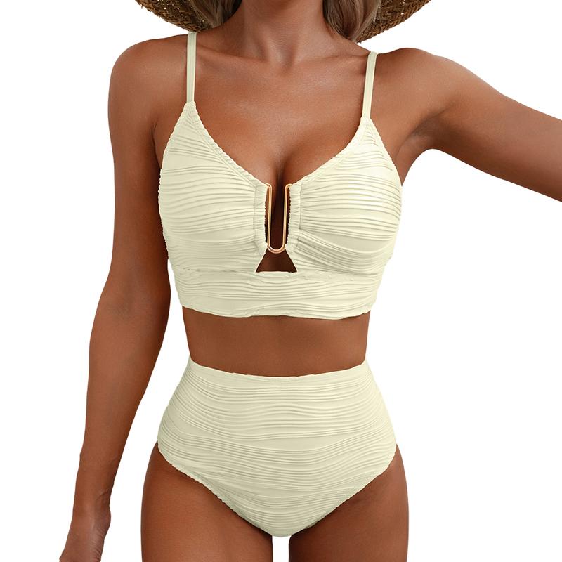 💕 LETZTER TAG AKTION – 50 % RABATT 💕Damen Push-up Bikini mit hohem Bund