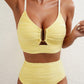 💕 LETZTER TAG AKTION – 50 % RABATT 💕Damen Push-up Bikini mit hohem Bund
