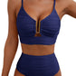 💕 LETZTER TAG AKTION – 50 % RABATT 💕Damen Push-up Bikini mit hohem Bund