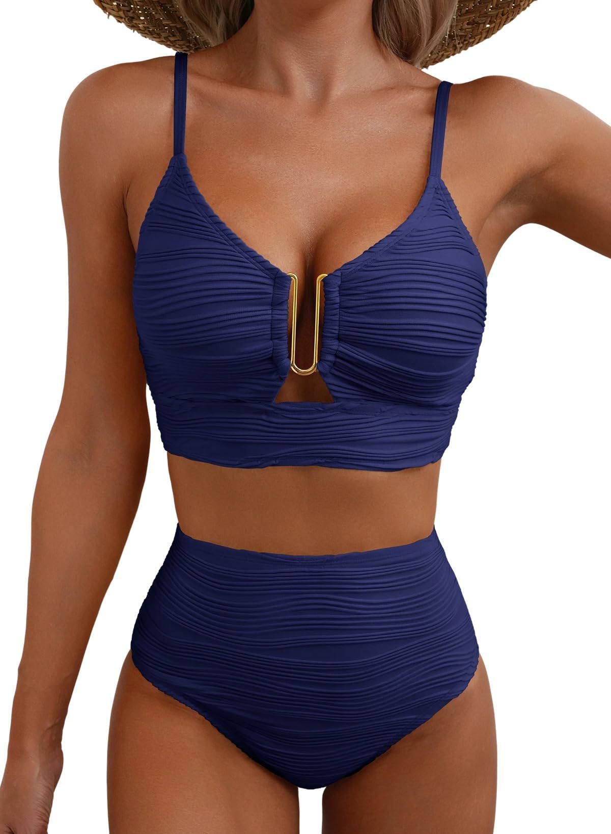 💕 LETZTER TAG AKTION – 50 % RABATT 💕Damen Push-up Bikini mit hohem Bund