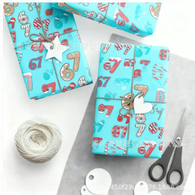 🎁🎄 Lustiges Weihnachts-Zahlen-Muster Geschenkpapier – Mach Deine Geschenke Unvergesslich!