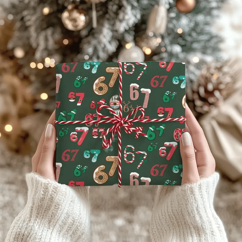 🎁🎄 Lustiges Weihnachts-Zahlen-Muster Geschenkpapier – Mach Deine Geschenke Unvergesslich!