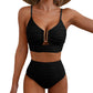 💕 LETZTER TAG AKTION – 50 % RABATT 💕Damen Push-up Bikini mit hohem Bund