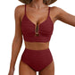 💕 LETZTER TAG AKTION – 50 % RABATT 💕Damen Push-up Bikini mit hohem Bund