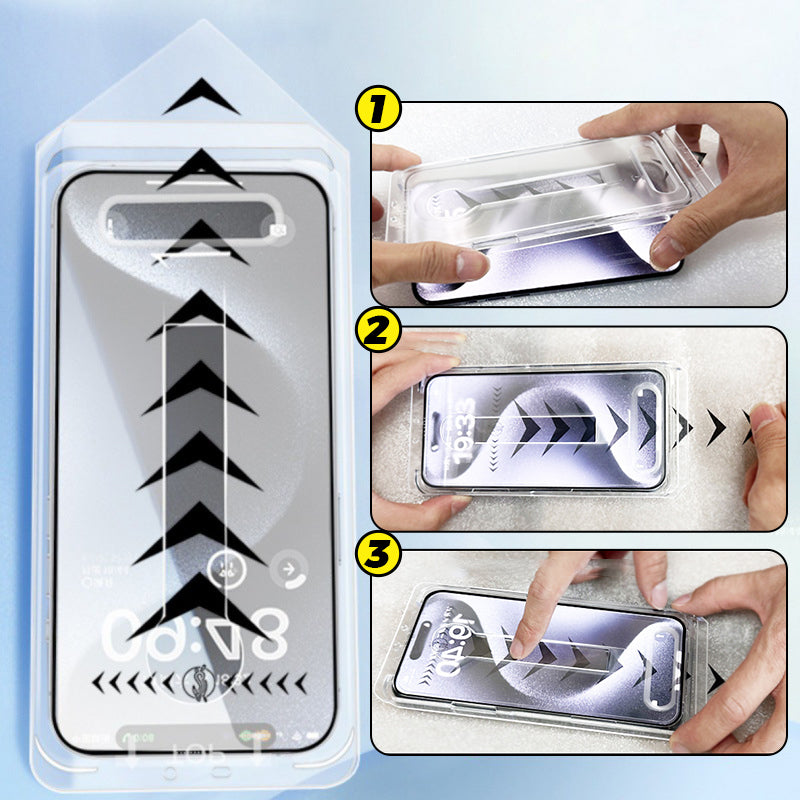 📱Kaufe 1, erhalte 1 gratis📱4K HD/Anti-Peeping-Displayschutz aus gehärtetem Glas mit automatischer Staubentfernungsinstallation für das iPhone