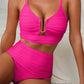 💕 LETZTER TAG AKTION – 50 % RABATT 💕Damen Push-up Bikini mit hohem Bund