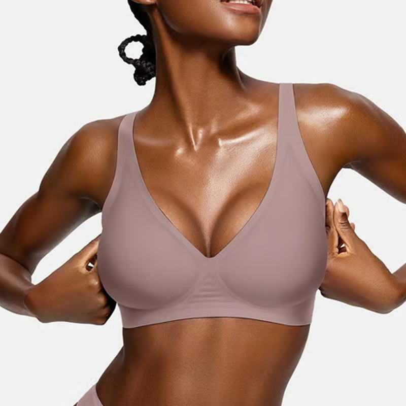 💜Begrenzte Zeit 50% Rabatt💜Nahtloser Push-up-BH mit tiefem V-Ausschnitt und ohne Bügel