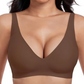 💜Begrenzte Zeit 50% Rabatt💜Nahtloser Push-up-BH mit tiefem V-Ausschnitt und ohne Bügel