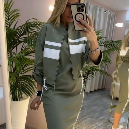 ❄️LETZTER TAG – 51 % RABATT 💖 Damen-Set aus Stehkragenjacke und Kleid