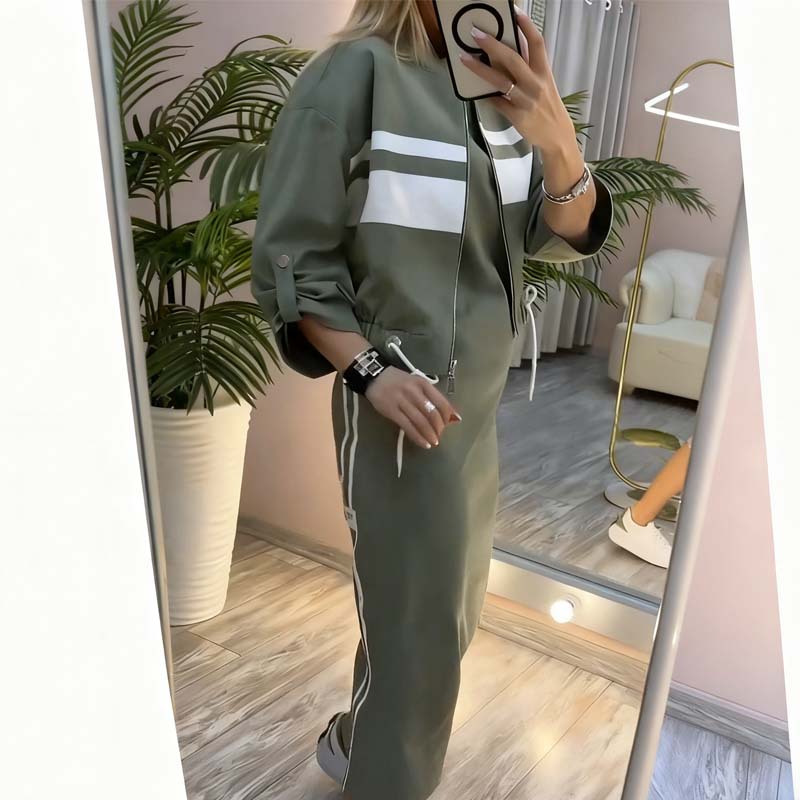 ❄️LETZTER TAG – 51 % RABATT 💖 Damen-Set aus Stehkragenjacke und Kleid